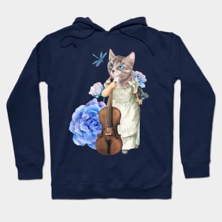 Vintage cat violin Hoodie